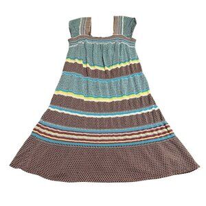 Aldomartins Sleeveless Stripe Stretch Dress Colorful Shift Size Large Petite